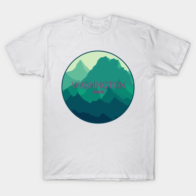Washington State Mountains T-Shirt by BloomingDiaries